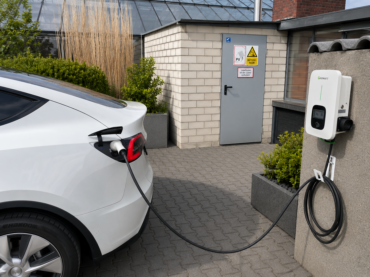 Tesla an Growatt-Wallbox – eigene PV-Anlage, Angel Vatsev Dienstleistungen